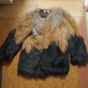 SOLD - 3 tone faux fur coat